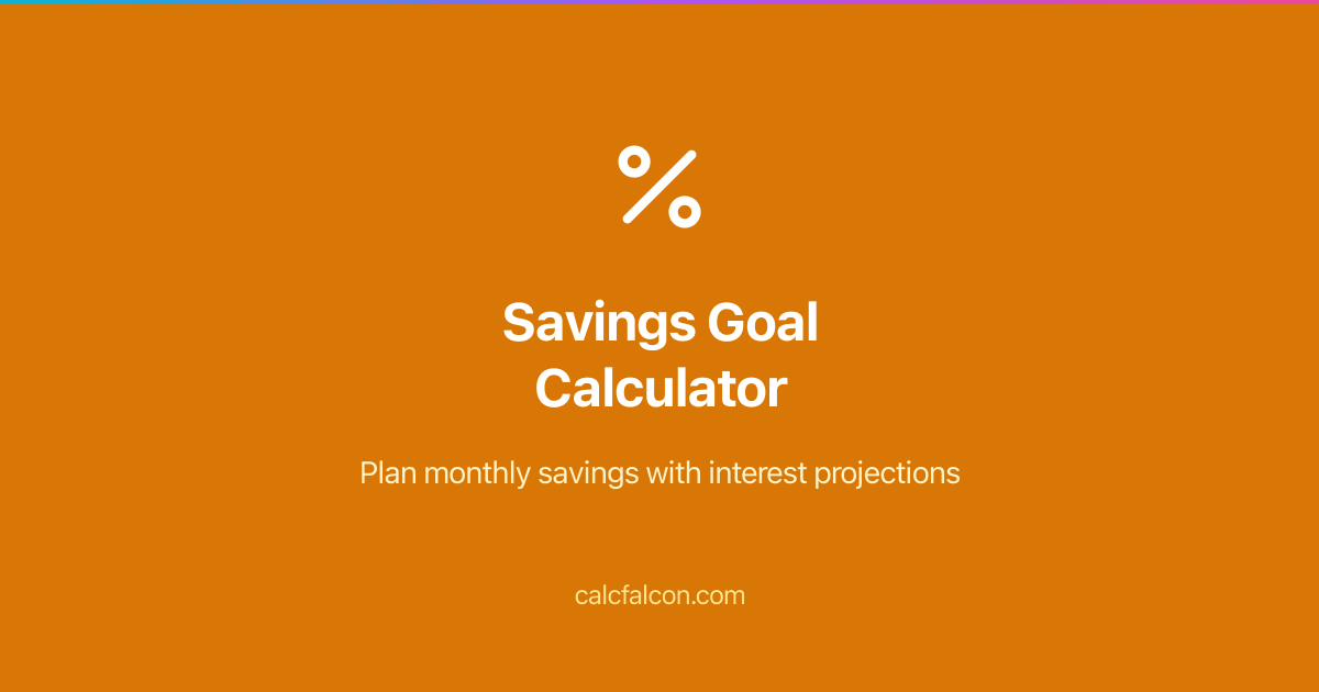 Savings Goal Calculator - Monthly Savings Planner | CalcFalcon